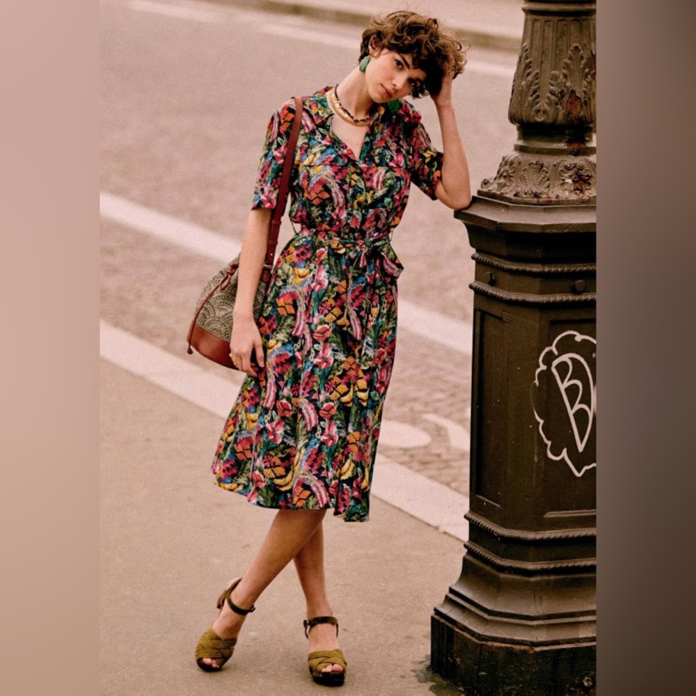 SEZANE button shirt dress